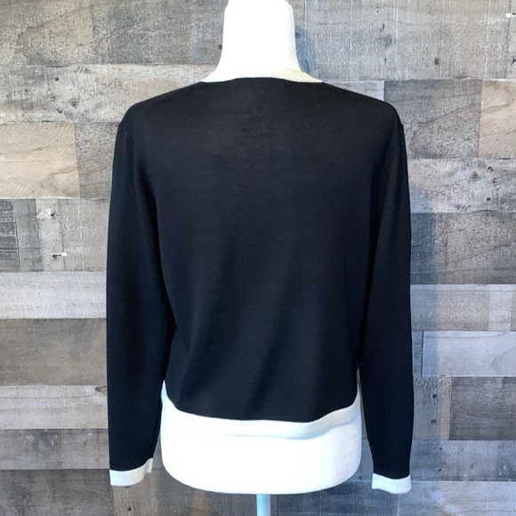 Hasting & Smith Petites black cardigan with white trim - Picture 2 of 16